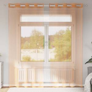 Pure Line Home Пердета от воал в цвят теракота с метални халки, 2 бр