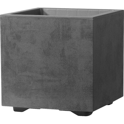 Deroma Millenium Samozavlažovací kvetináč Cubo, 25 x 25 x 25 cm, plast, antracit, 9H824SZ