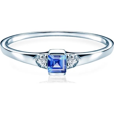 SAVICKI Годежен пръстен Savicki: бяло злато, син сапфир, диаманти