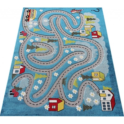 Makro Abra Uličky Color Kids 02 Cesta Domy modrý