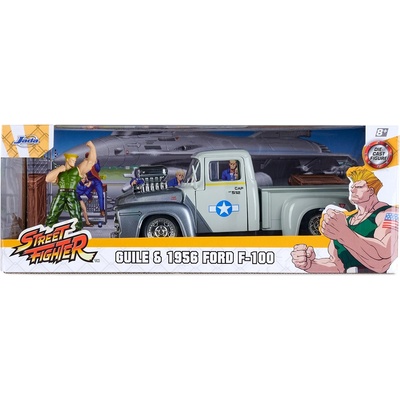 Jada Toys Игрален комплект Jada Toys - Street Fighter, Ford Pickup 1956, с фигурка, 1: 24 (9334373314R00)