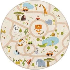 Mila Home Детско килимче за игра подходящо за пране ø120 cm Savana Ride - Mila Home (HKC-YuvHali-327-120x120)