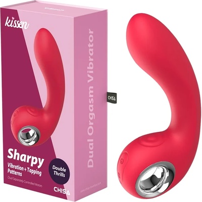 G-SPOT вибратор с пулсиращ клитор стимулатор, 17, 8см. - Kissen Sharpy (CHISA00339)