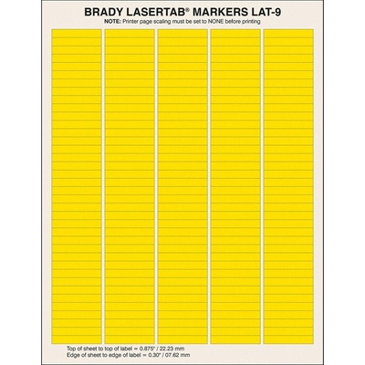 Brady LAT-9-747-10-YL / 029791, LaserTab laserom tlačiteľné štítky, 38.10 mm x 6.35 mm