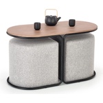 Halmar КОМПЛЕКТ холна маса NILDO 90x45 см с 2 табуретки, кафяв/сив (HA0389)