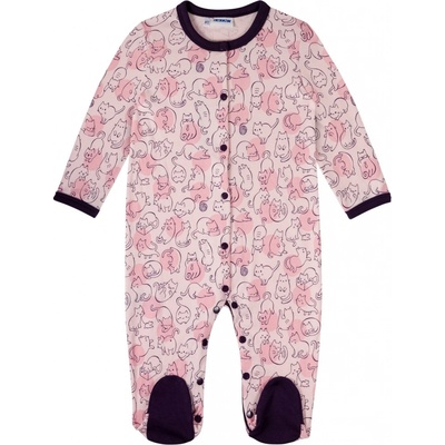 Winkiki Kids Wear Dívčí dupačky Cute Cat růžová