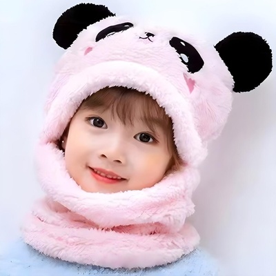 HARAHU Детска зимна качулка Плюшено мече - Розова kp36852 (36852)