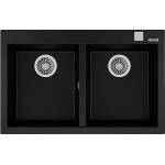 Teka Гранитна мивка, авт. клапан, за шкаф 80 см ForSquare 2B 790 TG ЧЕРНА (M.1029.ЧЕ) - xmall Мивка за вграждане