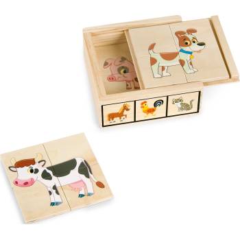 Pino Дървени пъзели Pino, 6 пъзела по 4 части - Ферма (6861-4)