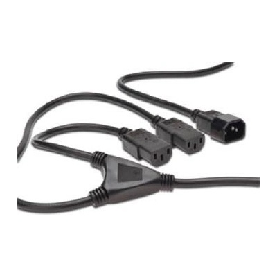 Digitus Napájecí kabel Rozbočovací, C14 - C13 2x, M F, 1,7m, H05VV-F3G 1.0qmm 0.75qmm