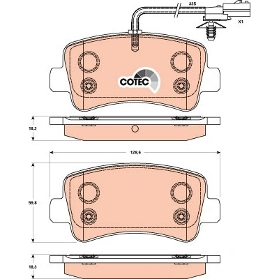TRW Sada brzdových platničiek kotúčovej brzdy GDB1903