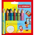 STABILO Комплект цветни моливи STABILO "Woody 3 in 1 duo", 6 двойни смесени цвята 8826-2 (8826-2)