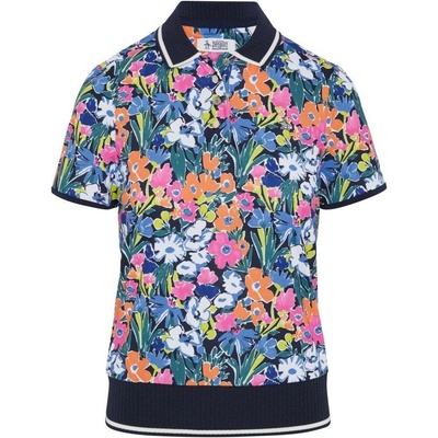 Dámska polokošeľa Original Penguin Polo with Scallop Rib BLACK IRIS kvetinový