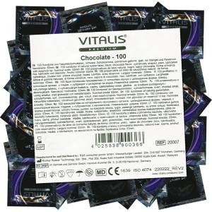 Vitalis Premium Bulk-Pack: Chocolate/Black, 100 condoms