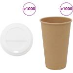 vidaXL хартиени чаши за кафе с капачки 1000 бр. 16oz 400ml (3325222)