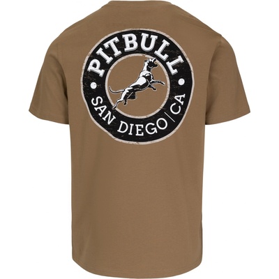 PitBull West Coast pánské triko SAN DIEGO CA BLACK hnědé