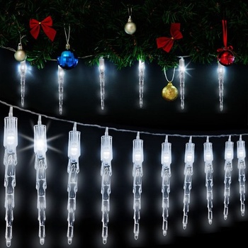Goleto Vánoční LED řetěz rampouchy 5,4 m studená bílá 40 LED