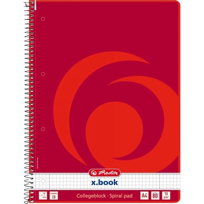 Herlitz Collegeblock x.book A4 A4 štvorcekový s 2 okrajmi