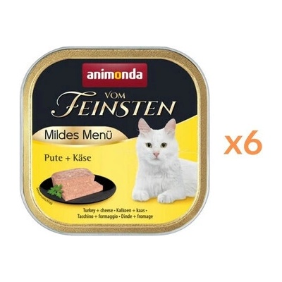 Animonda Vom Feinsten Mild Menue Morčacie a syrové 6x100 g