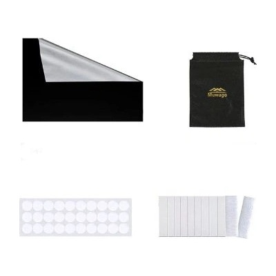 Set zatemňovací fólie, pytlíku, lepidla a suchých zipů - Černá, 150 x 250 cm