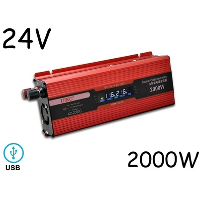 UKC Инвертор на напрежение с дисплей ukc kc-2000d 24v - 220v 2000w (1635)