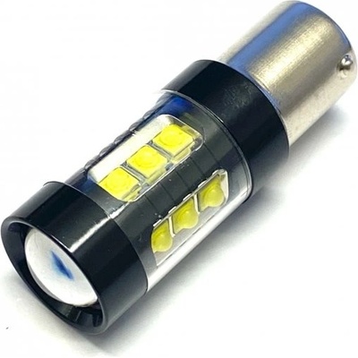 AUTOLAMP LED 12V-24V P21W BA15s čirá 16xLED 80W CANBUS