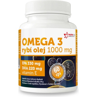 Nutricius Omega 3 Rybí olej 1000 mg EPA 330 mg DHA 220 mg 60 kapsúl