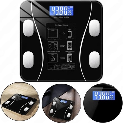 Ruhhy Смарт кантар / аналитична везна, 180 кг, 8в1, LED дисплей, Bluetooth, Ruhhy 22525 (UNI-09198)