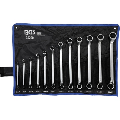 BGS technic Sada oboustranných očkových klíčů prodloužené, zalomené 6 - 32 mm 12dílná BGS 30200