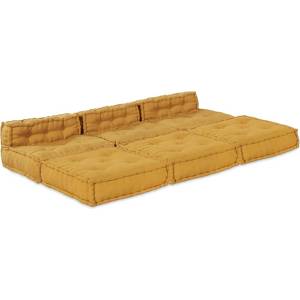 vidaXL Модулен диван Текстил Жълто 210 x 140 x 56 см (3315084)