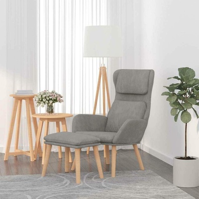 VidaXL 327666 relaxační se stoličkou světle šedé samet