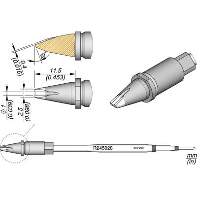 JBC R245028 – hrot Barrel pro kabely Ø 1 mm
