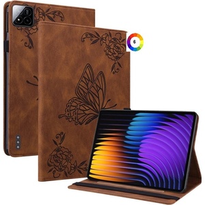 Xiaomi Pad 7 / Pad 7 Pro Butterfly Flower Кожен Калъф и Протектор
