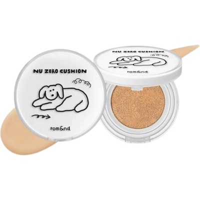 rom&nd Nu Zero Cushion ľahký ochranný make-up v hubke pre rozjasnenie pleti 04 beige 23 15 g