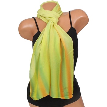 Свеж дамски шал в зелено и оранжево