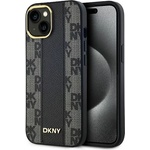 DKNY DKHMP15MPCPVSLK iPhone 15 Plus 6.7" твърд черен калъф с кожена едноцветна карирана шарка и лого MagSafe (DKHMP15MPCPVSLK)
