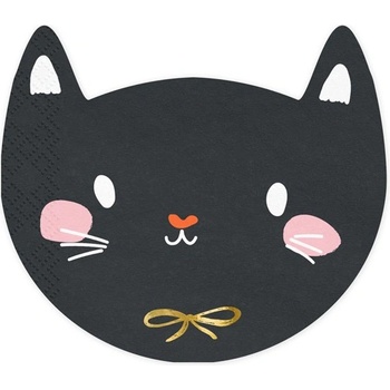 PartyDeco Салфетки Черно Коте