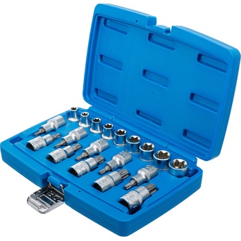 BGS technic 5100 Hlavice 1/2” TORX vel. T30-T70 a E-TORX vel. E10-E24, sada 19 ks - BGS