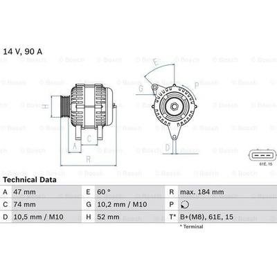 Alternátor BOSCH 0 986 041 190