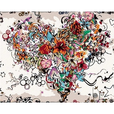ZUTY Malování podle čísel KVĚTINOVÉ SRDCE 40 x 50 cm
