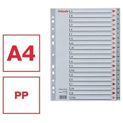 Registry, šedá, A4, plast, AZ, ESSELTE