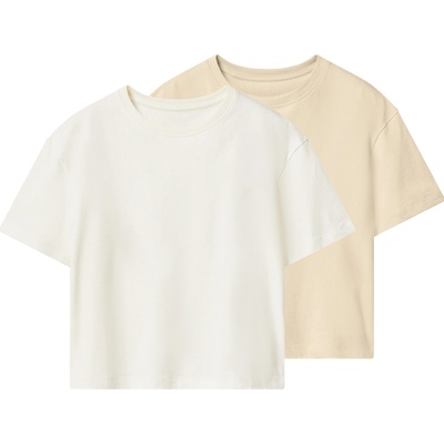 Esmara Kids dívčí triko 2 kusy bílá/béžová – Zboží Dáma