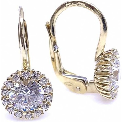 Jan Kos jewellery zlaté náušnice s bílým kamenem 59637895