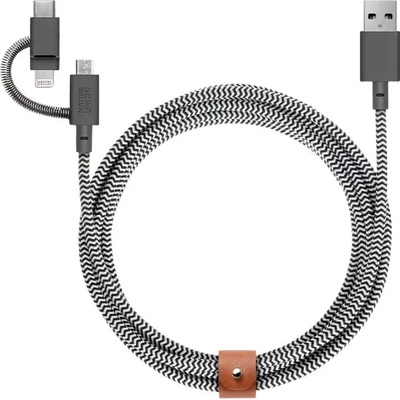 Native Union Belt Universal Cable (USB-C - Lighting/USB-C) 1.8m, zebra (BELT-CCL-ZEB-NP)