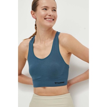 Hummel Спортен сутиен Hummel Tif hmlTIF SEAMLESS SPORTS TOP в тюркоазено с изчистен дизайн (210490)