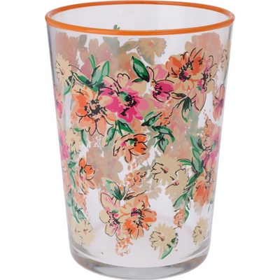 Excellent EH Houseware Velká sklenice s květinovým vzorem oranžová vícebarevný 510 ml