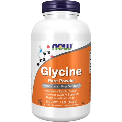 NOW NOW Glycine Pure Powder, 454 Grams
