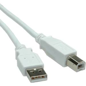 Roline Кабел Roline S3101, USB A(м) към USB B(м), 0.8m, бял (S3101)