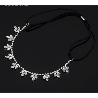 Naishide Jewelry Čelenka do vlasů LISTY - černá/stříbrná