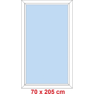 Soft Plastové okno 70x205 cm, FIX neotevíravé, Bílá levé